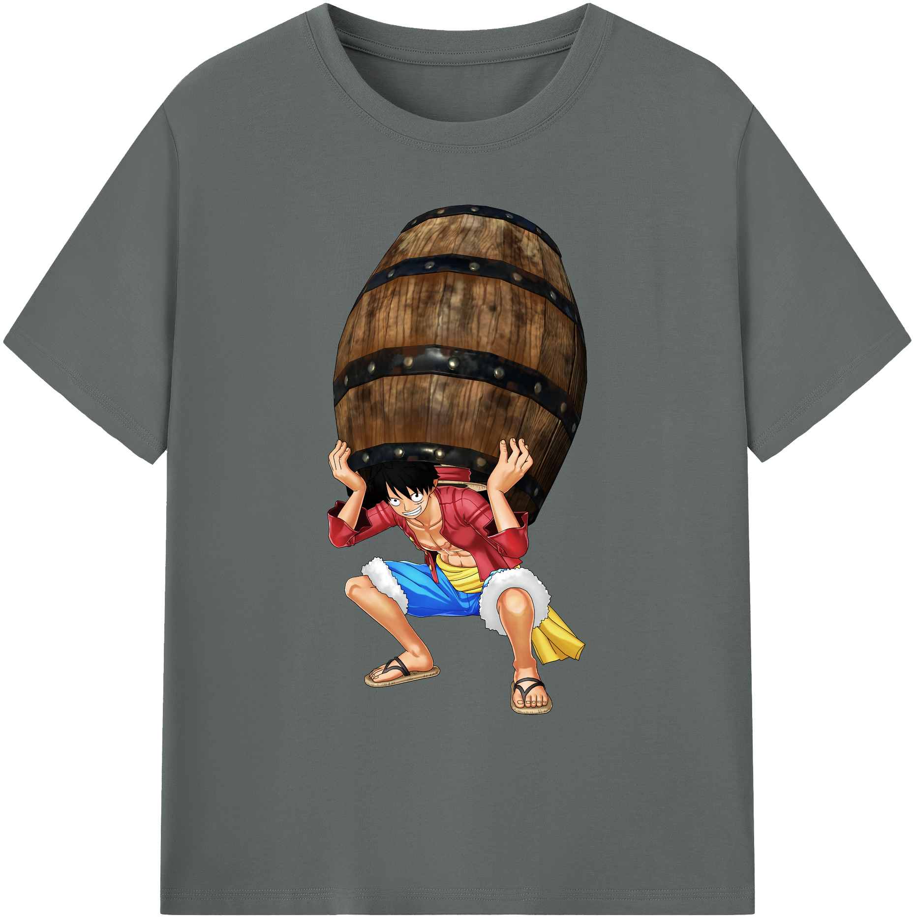 ワンピース モンキー・D・ルフィ ONE PIECE Monkey D. Luffy 綿100％ メンズ半袖Tシャツ｜肌触りやわらか＆通気性